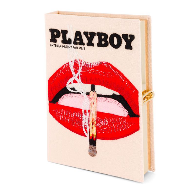 Geanta De Mana Dama Playboy Olympia Le-Tan November 2013 Cover Clutch Rosii Portocalii | TRNP-39856