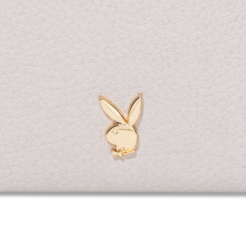 Geanta De Mana Dama Playboy Piele Ring Clutch Albi | JNQL-21096