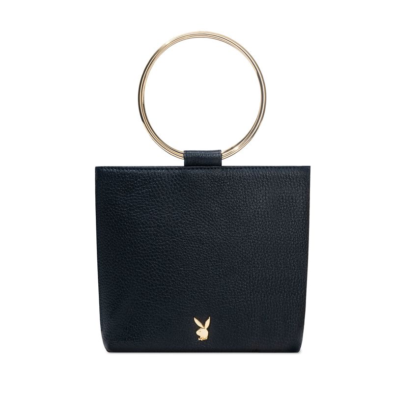 Geanta De Mana Dama Playboy Piele Ring Clutch Albi | JNQL-21096