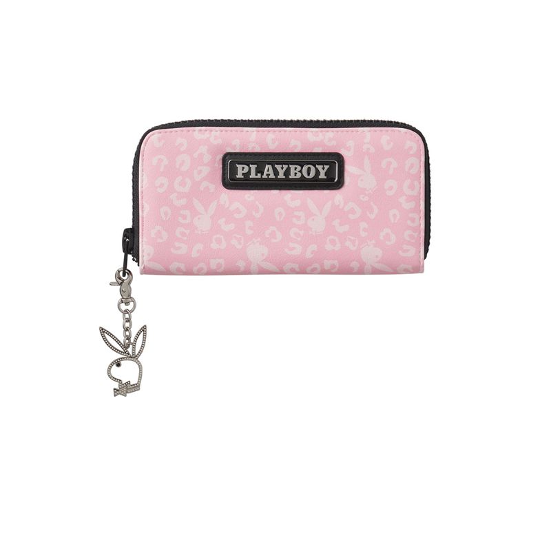 Geanta De Mana Dama Playboy Pink Cheetah Zip Wallet Roz | ZYOS-09124