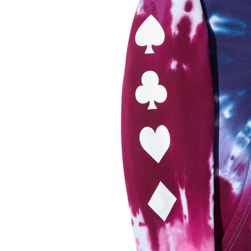 Hanorac Cu Gluga Barbati Playboy Ace Of Spades Tie Dye Roz Violet | ODJI-83674