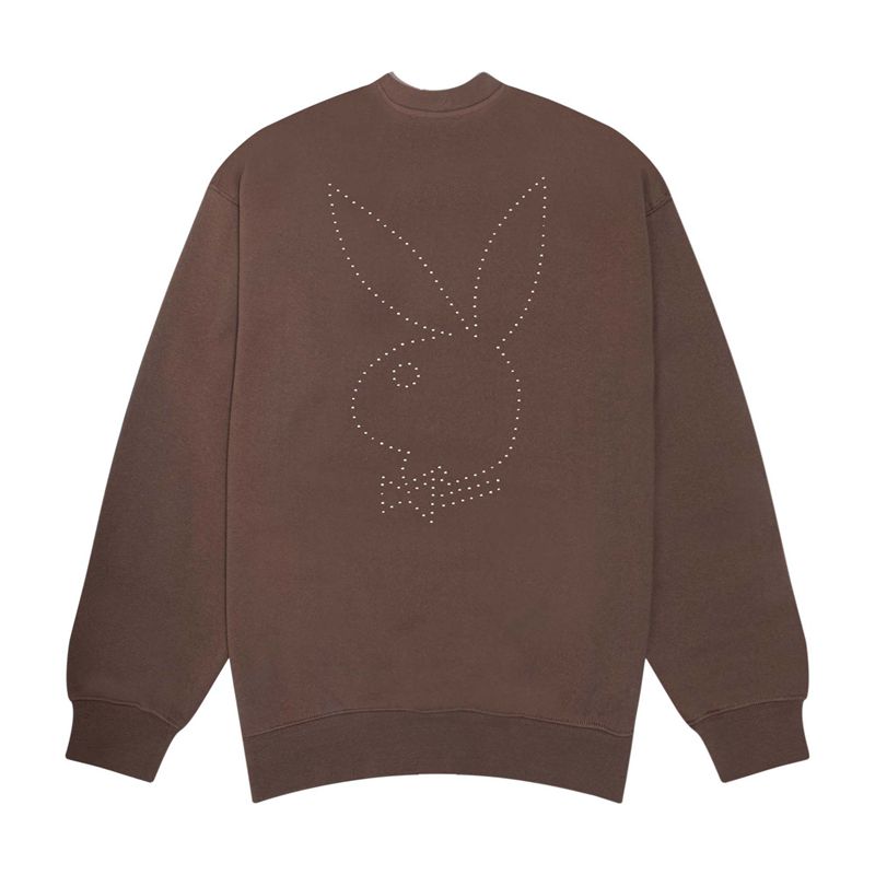 Hanorac Cu Gluga Barbati Playboy Clasici Crewneck Cafe | FBVK-90587