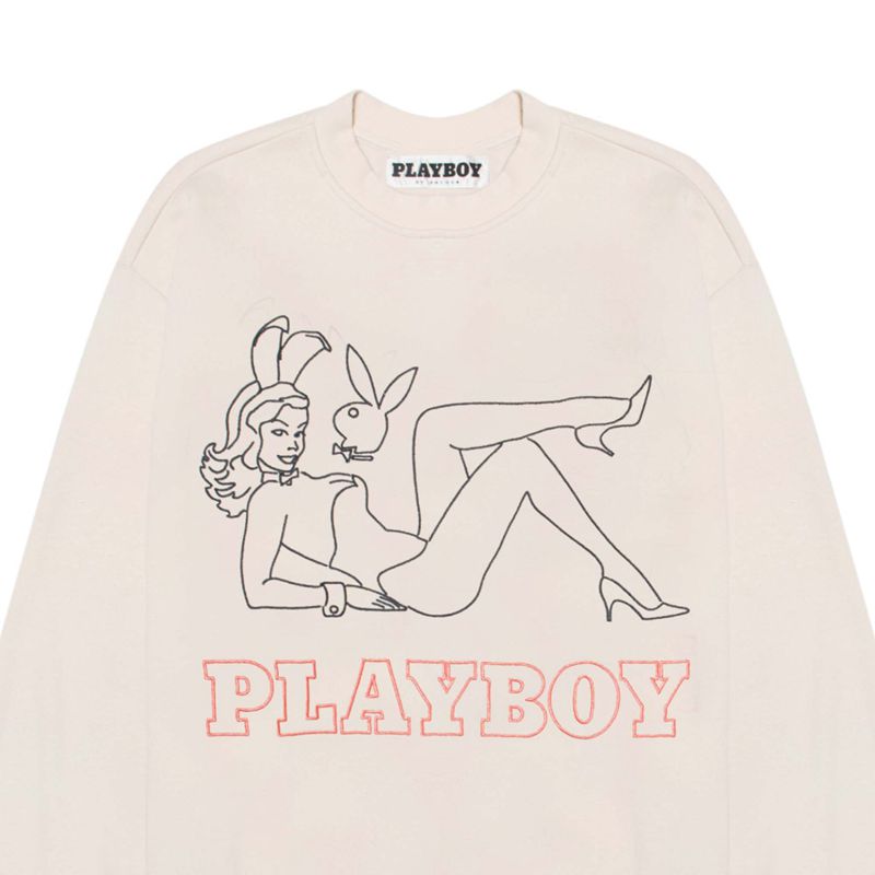 Hanorac Cu Gluga Barbati Playboy Late Night Crewneck Roz | HARY-19754