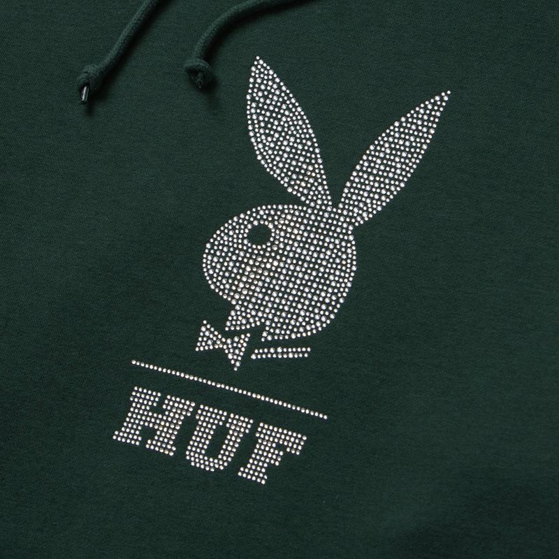 Hanorac Cu Gluga Barbati Playboy X Huf Rhinestone Gri | DGUR-53429