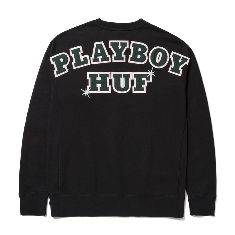 Hanorac Cu Gluga Barbati Playboy X Huf Rabbit Head Crewneck Negrii | MFJU-43502