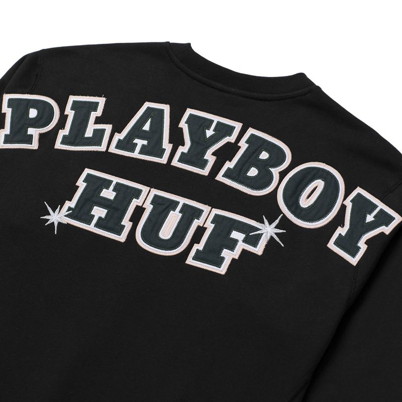 Hanorac Cu Gluga Barbati Playboy X Huf Rabbit Head Crewneck Negrii | MFJU-43502