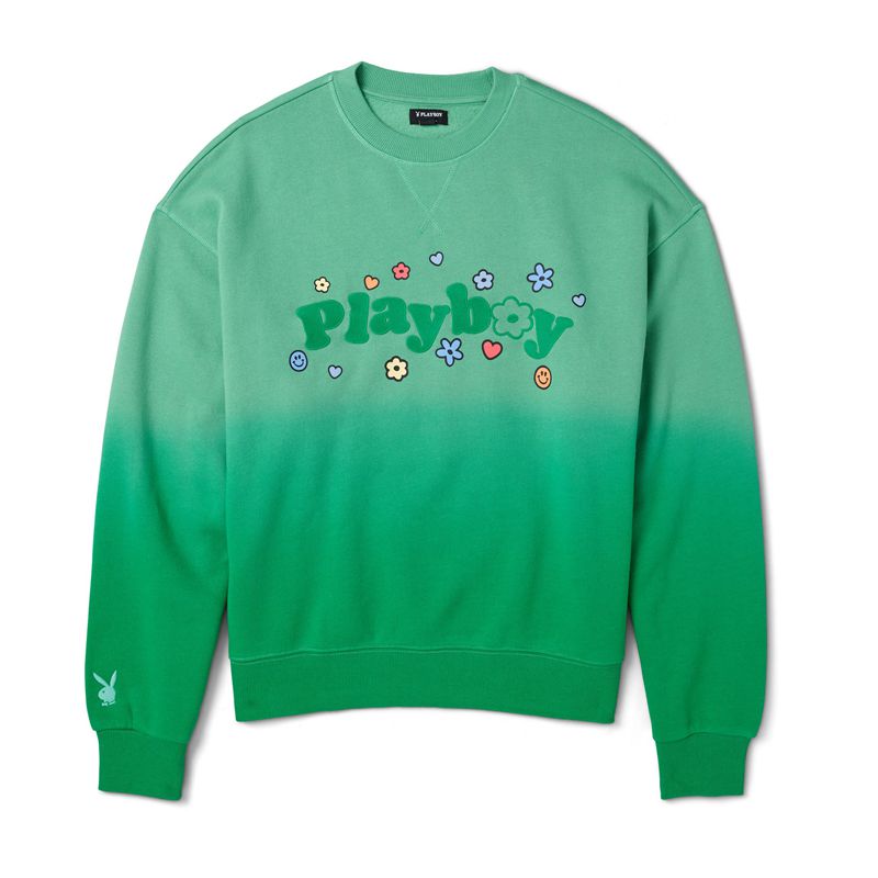 Hanorac Cu Gluga Dama Playboy Camp Crew Neck Verzi | AGUT-71084