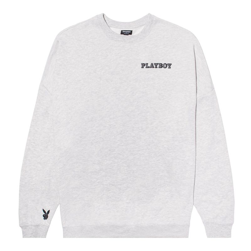 Hanorac Cu Gluga Dama Playboy Clasici Crewneck Gri | HMCK-01594