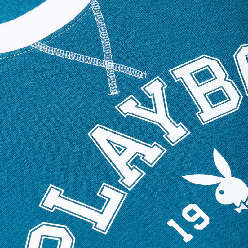 Hanorac Cu Gluga Dama Playboy Contrast 1953 Crewneck Albastri | UTEF-18496