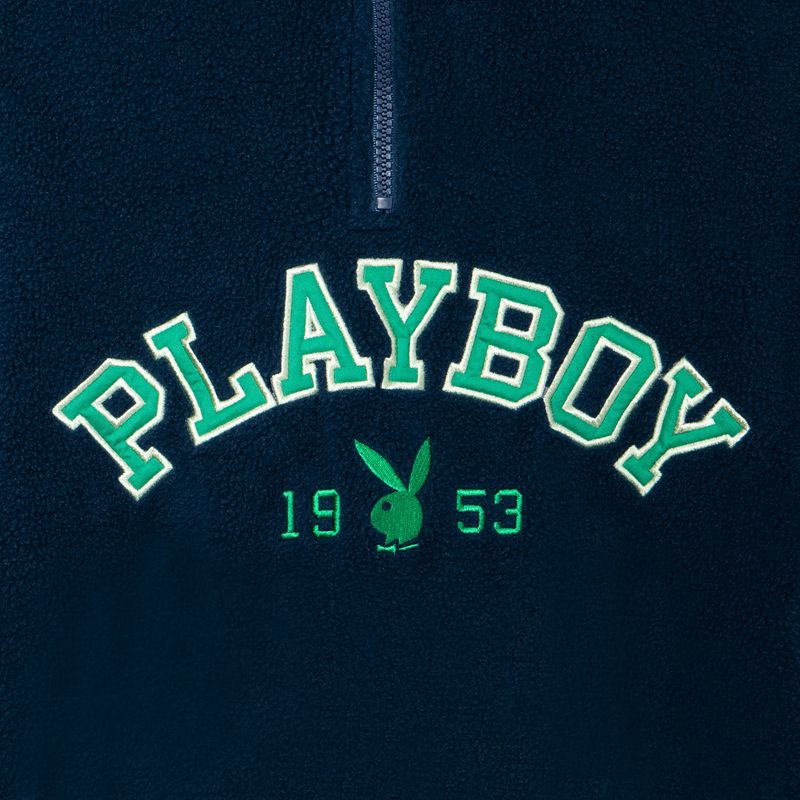 Hanorac Cu Gluga Dama Playboy Fleece Half-Zip Albastri | AEYW-29068