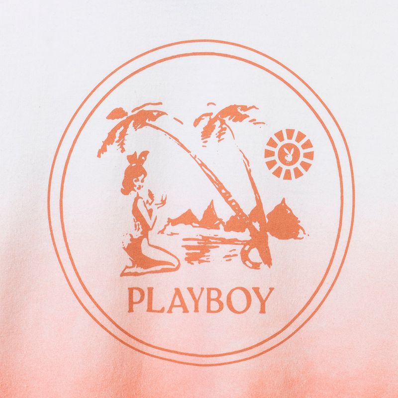 Hanorac Cu Gluga Dama Playboy Ombre Crest Crewneck Albi Portocalii | NCJM-39841