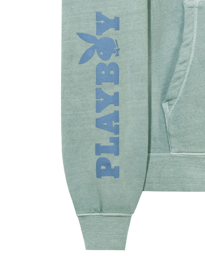 Hanorac Cu Gluga Dama Playboy Sun Washed Plby Verzi | RIDS-15084