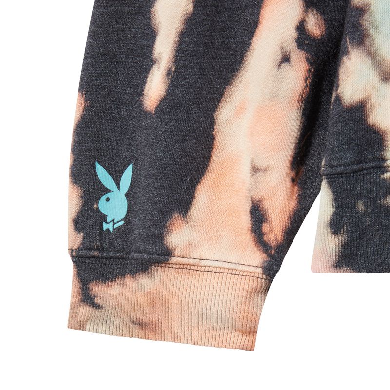 Hanorac Cu Gluga Dama Playboy Tie-Dye Grunge Crewneck Colorati | QAWL-47038