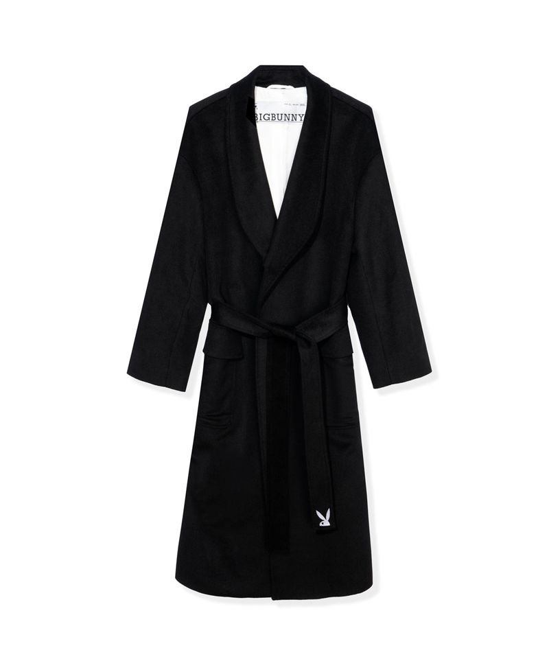 Jacheta Barbati Playboy Ed Long Wool Robe Coat Negrii | EHOD-96021