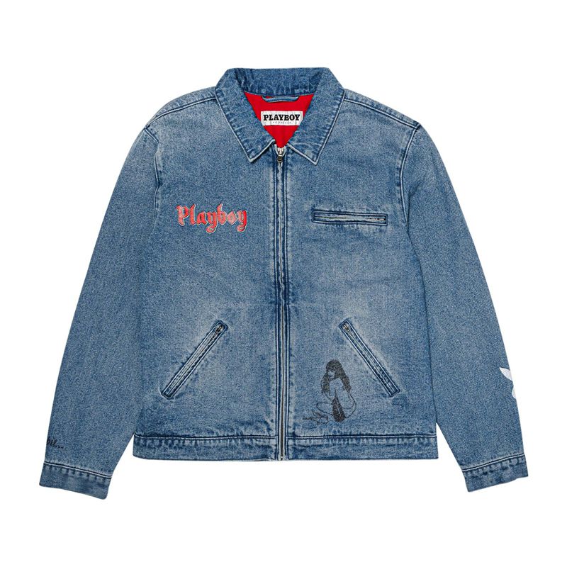 Jacheta Barbati Playboy Lost Years Denim Jacket Indigo | BSRF-96817