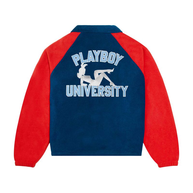 Jacheta Barbati Playboy University Half Zip Sweat Negrii Rosii | VFKT-09218