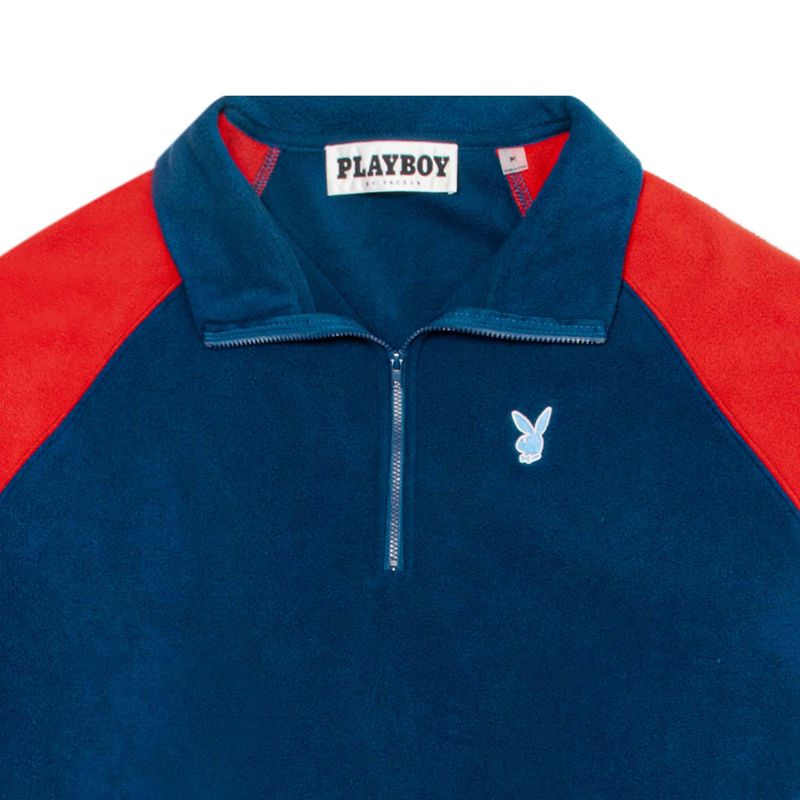 Jacheta Barbati Playboy University Half Zip Sweat Negrii Rosii | VFKT-09218