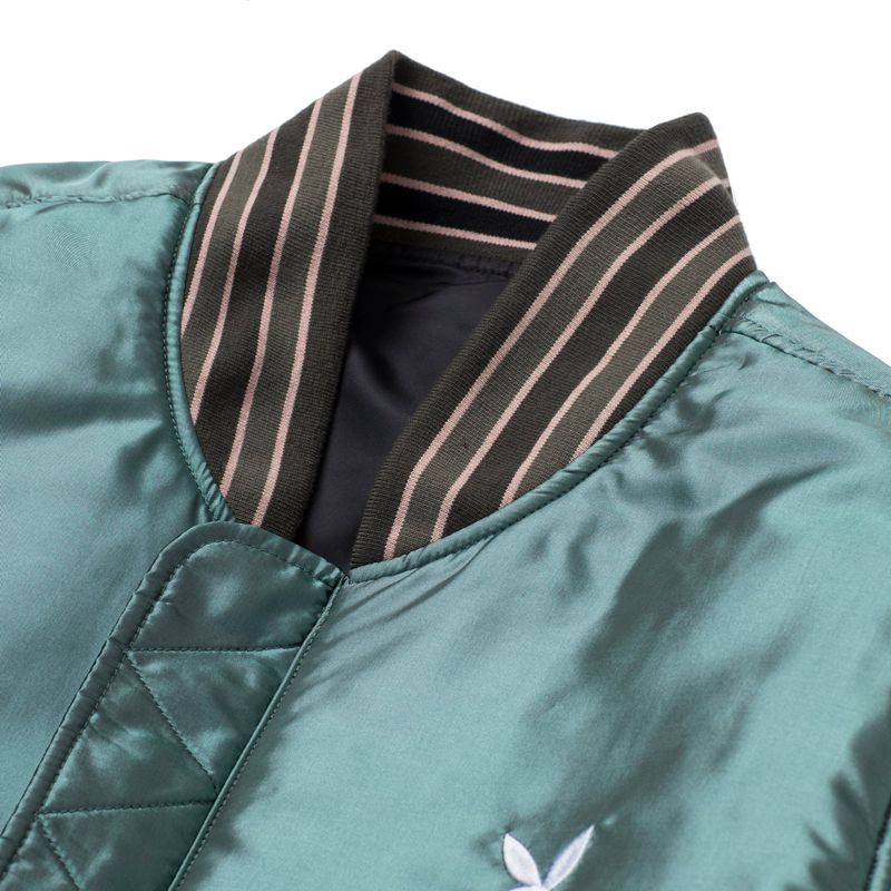 Jacheta Barbati Playboy X Huf Reversible Bomber Jacket Negrii Verzi | CGIM-92573