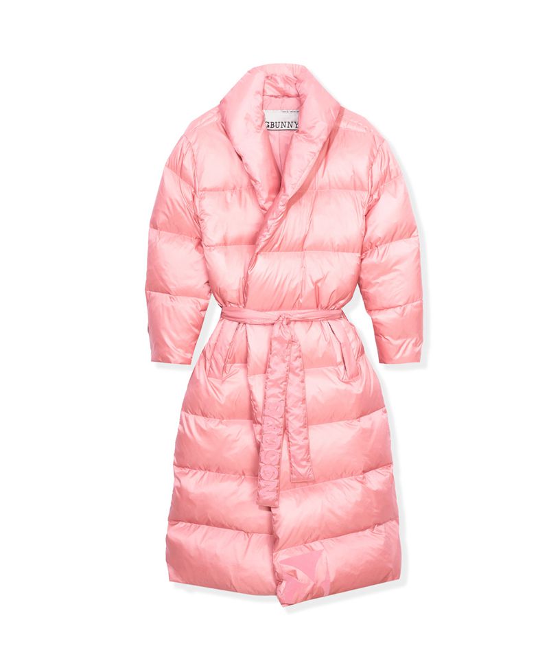 Jacheta Dama Playboy Belted Long Puffer Negrii | GWJK-53971