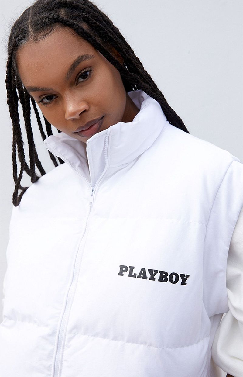 Jacheta Dama Playboy Puffer Vest Negrii | ARJV-54897