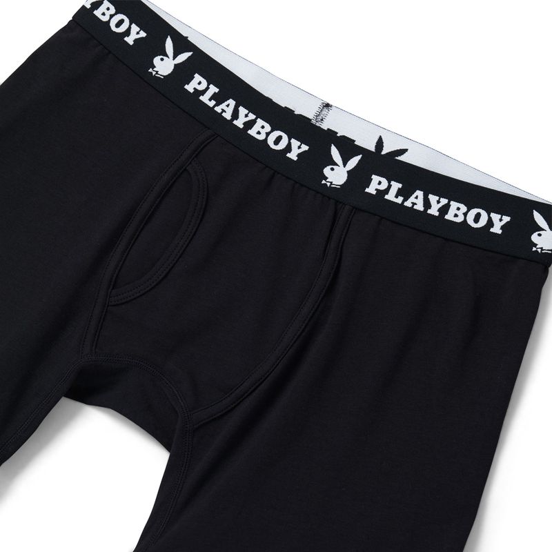 Lenjerie Barbati Playboy 1-Pack Boxer Brief Negrii | RSPZ-12387