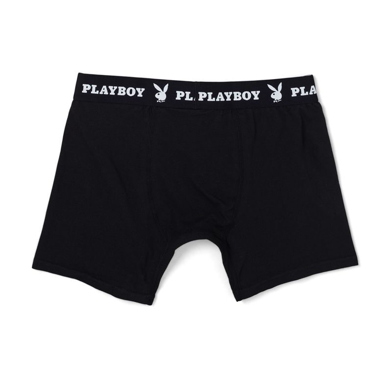 Lenjerie Barbati Playboy 1-Pack Boxer Brief Negrii | RSPZ-12387