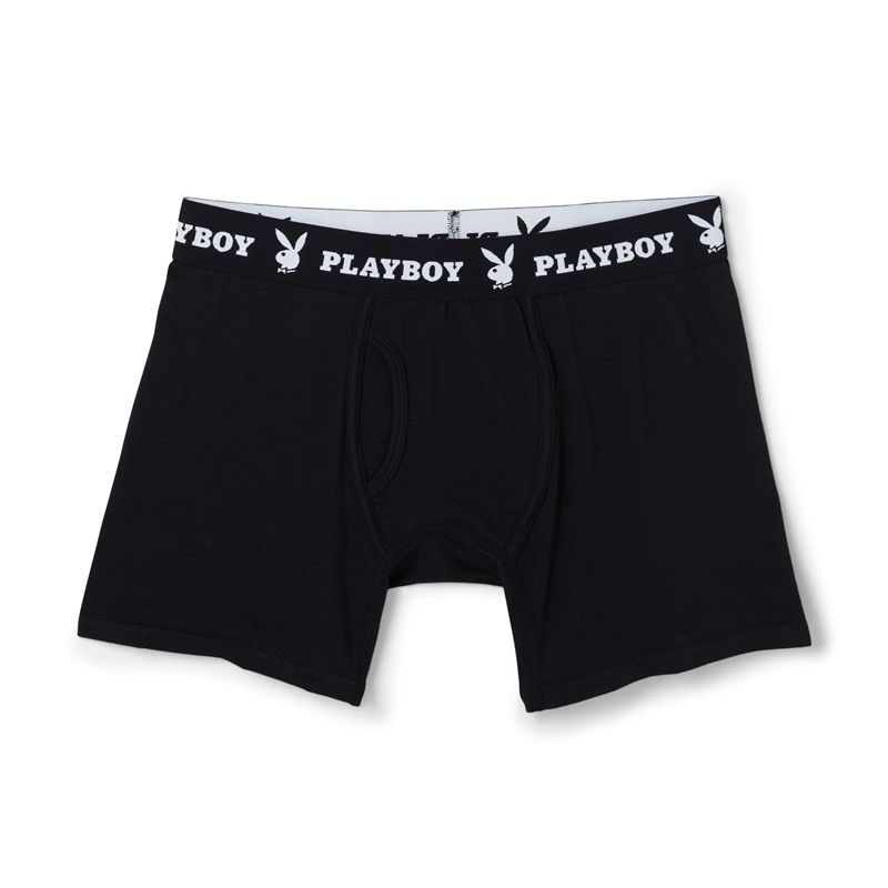 Lenjerie Barbati Playboy 1-Pack Boxer Brief Negrii | RSPZ-12387