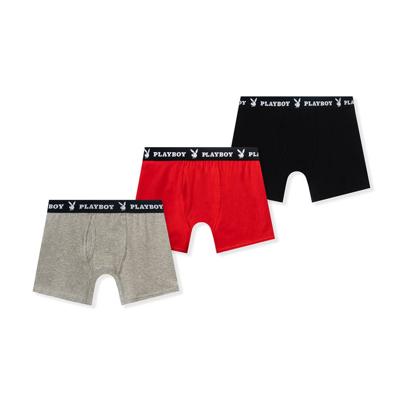 Lenjerie Barbati Playboy 3-Pack Boxer Briefs Colorati | RHOW-50678