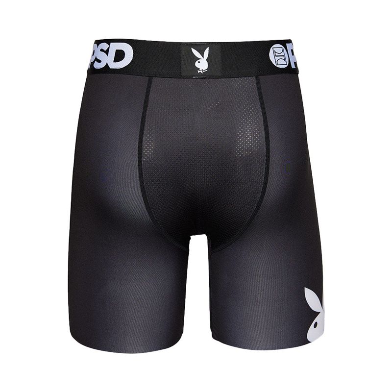 Lenjerie Barbati Playboy Logo Boxer Brief Negrii Albi | COJP-59876