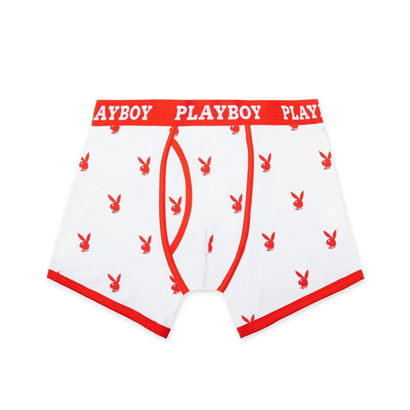 Lenjerie Barbati Playboy Rabbit Head Boxer Briefs Negrii | GPQD-92873