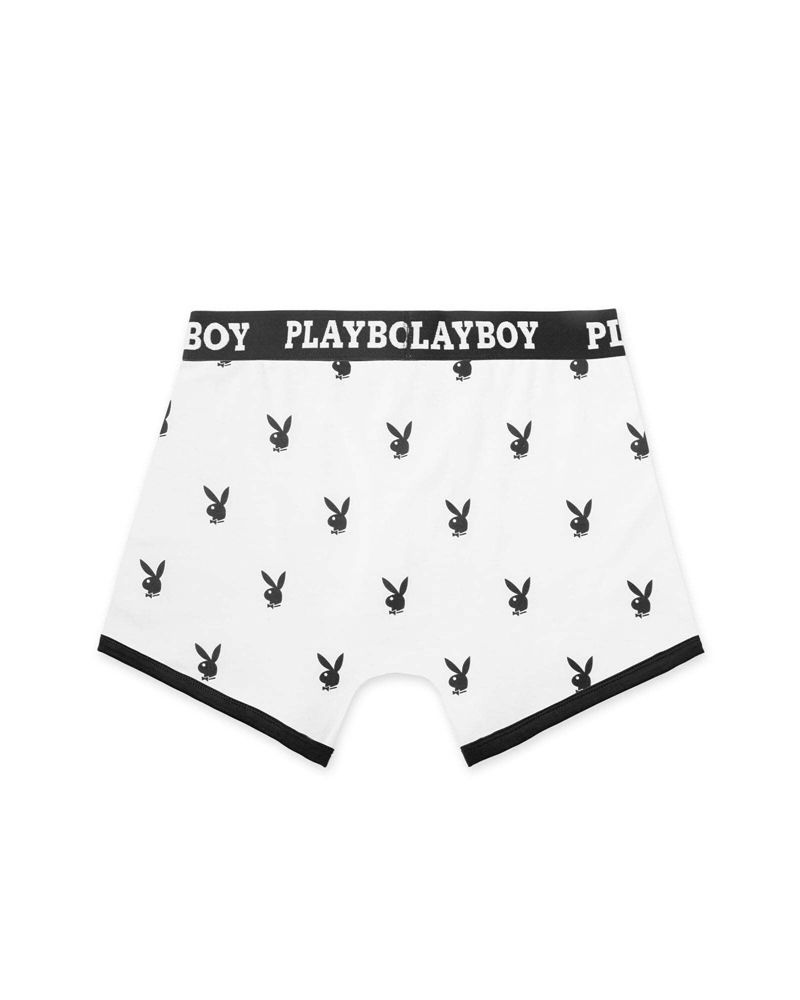 Lenjerie Barbati Playboy Rabbit Head Boxer Briefs Negrii | GPQD-92873