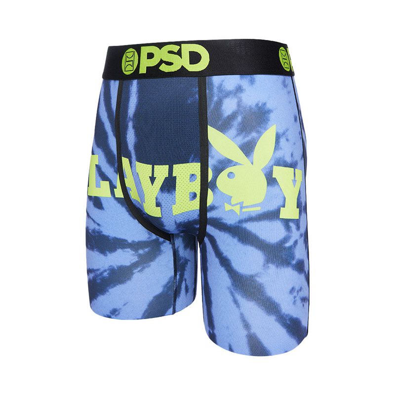 Lenjerie Barbati Playboy Tie Dye Logo Boxer Brief Albastri Verzi | WKDR-02817