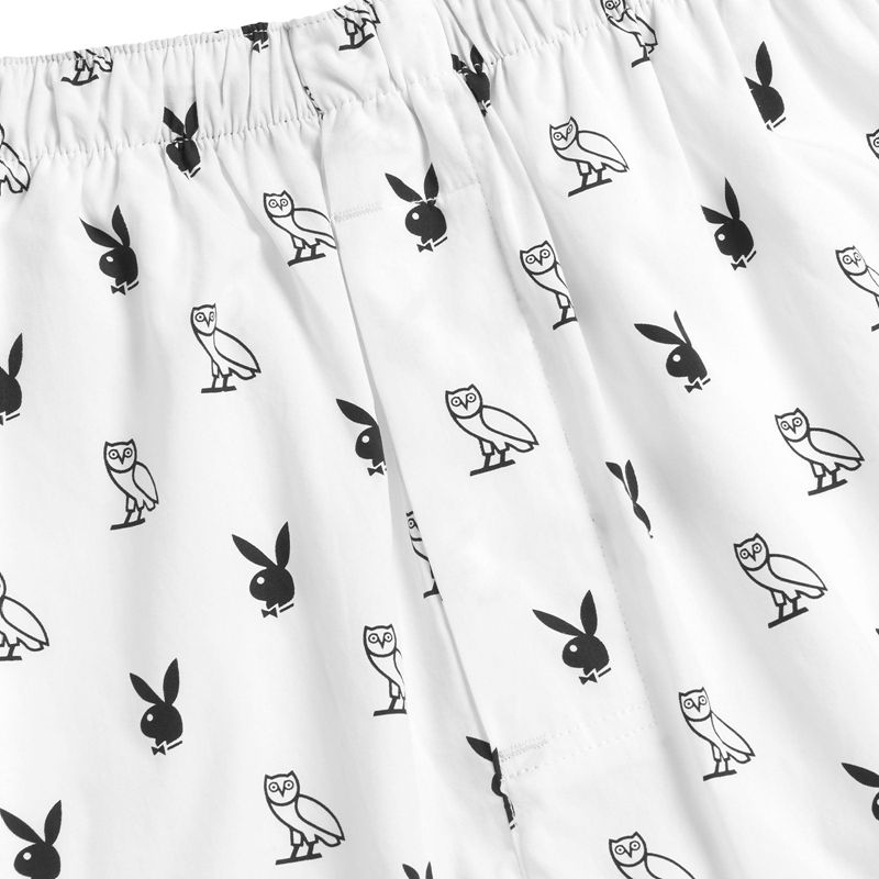 Lenjerie Barbati Playboy X Ovo Boxers Albi | FTUE-34657