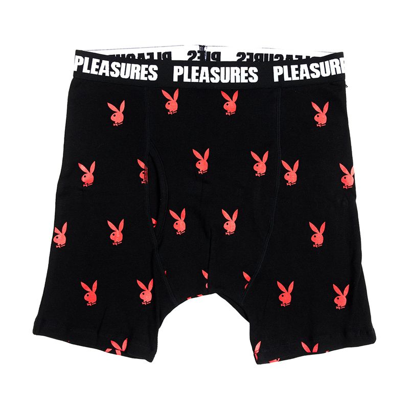 Lenjerie Barbati Playboy X Pleasures Boxer Briefs Set Negrii Verzi | YHMR-82197