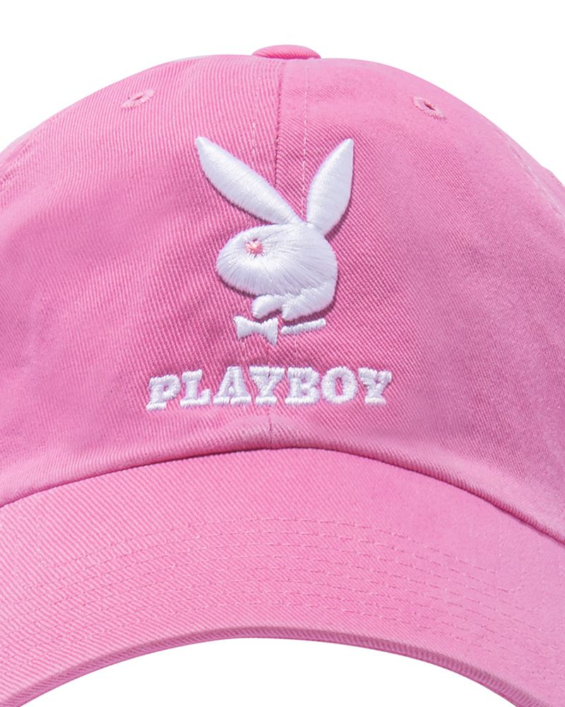 Palarie Barbati Playboy 47 Brand Adjustable Dad Roz Albi | TFPA-51792