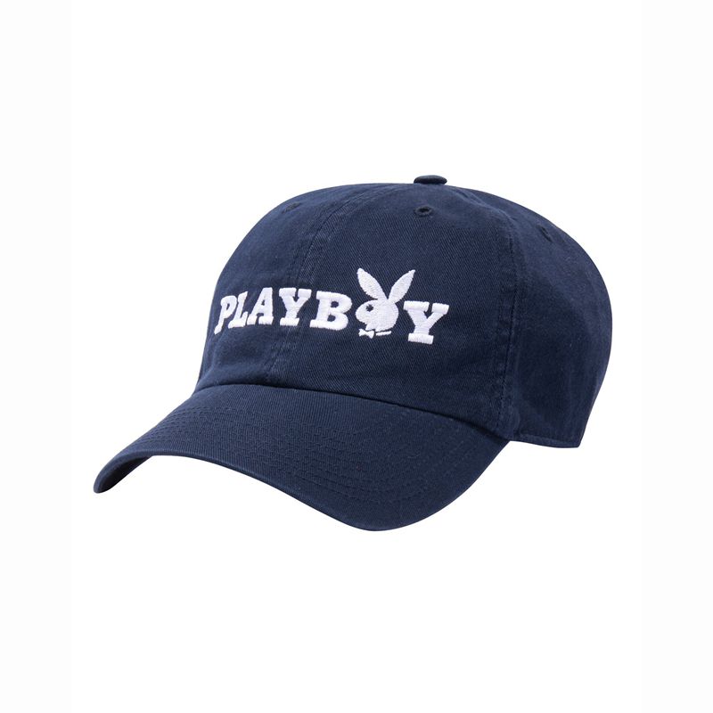 Palarie Barbati Playboy 47 Brand Adjustable Dad Bleumarin Albi | YILZ-02865