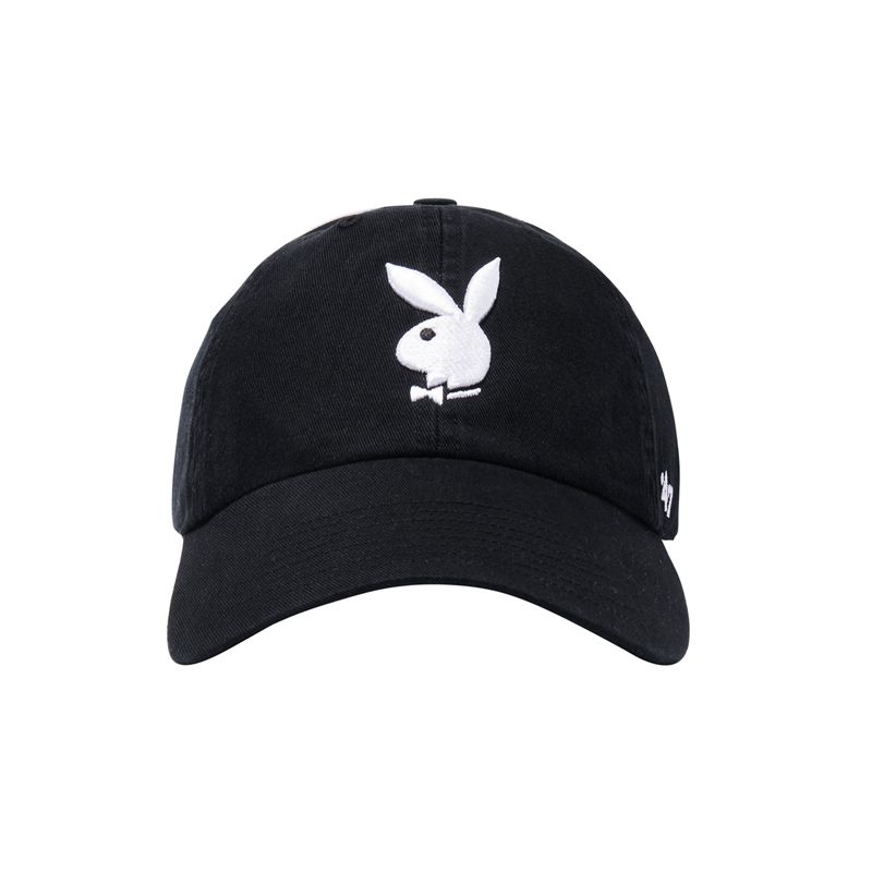 Palarie Barbati Playboy 47 Brand Adjustable Dad Negrii Albi | ZTCG-30952