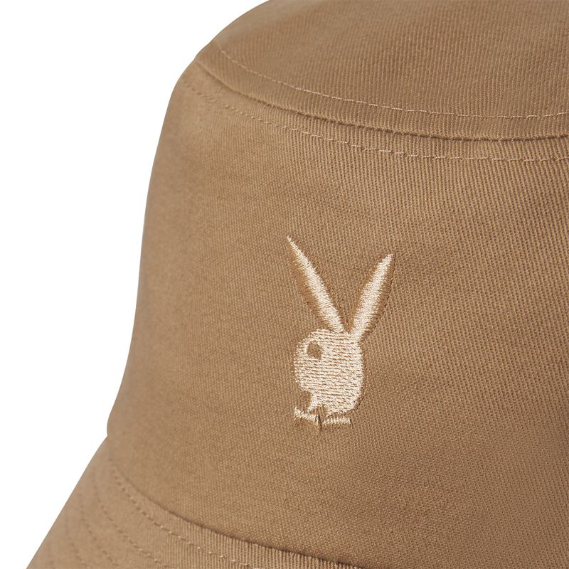 Palarie Barbati Playboy Brown Embroidered Bucket Maro | OICJ-08196