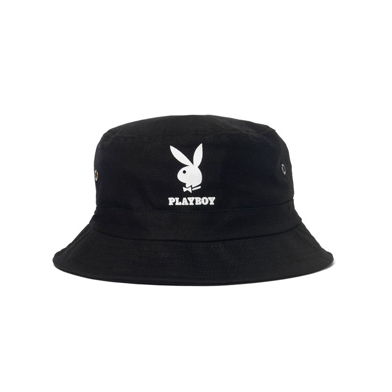 Palarie Barbati Playboy Rabbit Head Bucket Negrii | RWFQ-48609