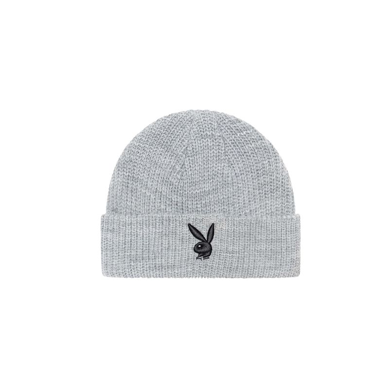 Palarie Barbati Playboy Rabbit Head Knit Beanie Negrii Albi | FCUE-35914