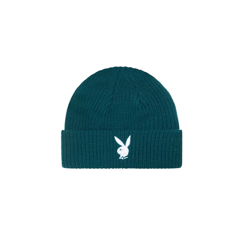 Palarie Barbati Playboy Rabbit Head Knit Beanie Negrii Albi | FCUE-35914