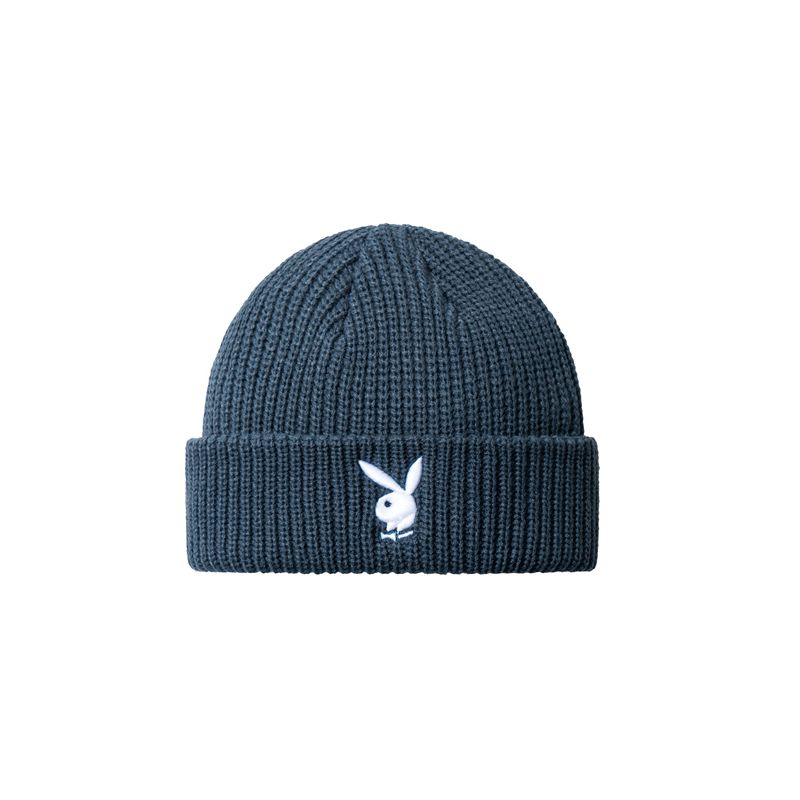 Palarie Barbati Playboy Rabbit Head Knit Beanie Albastri | LSWR-34679