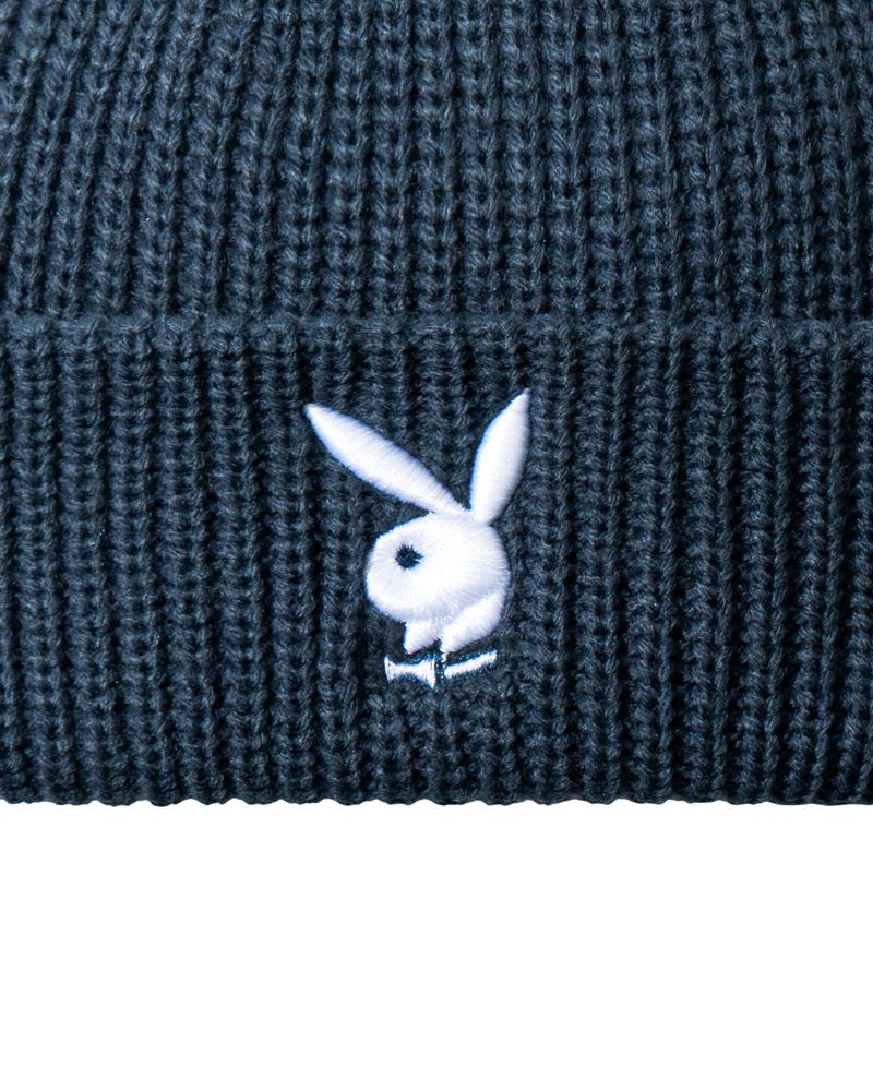 Palarie Barbati Playboy Rabbit Head Knit Beanie Albastri | LSWR-34679