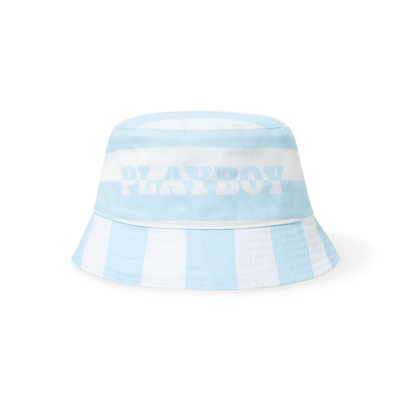 Palarie Barbati Playboy Stripe Vip Club Bucket Albi Albastri | ETPM-03264