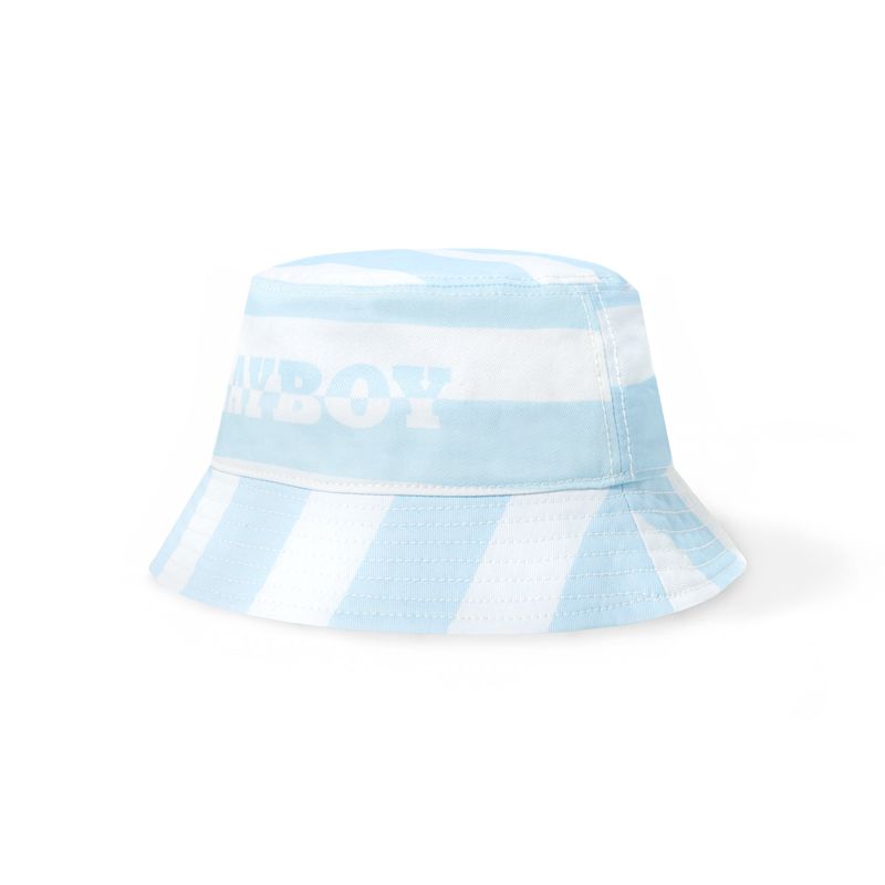 Palarie Barbati Playboy Stripe Vip Club Bucket Albi Albastri | ETPM-03264