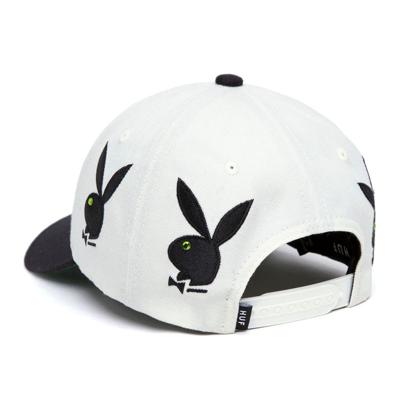 Palarie Barbati Playboy X Huf Rhinestone 6 Panel Albi | WPQO-34586