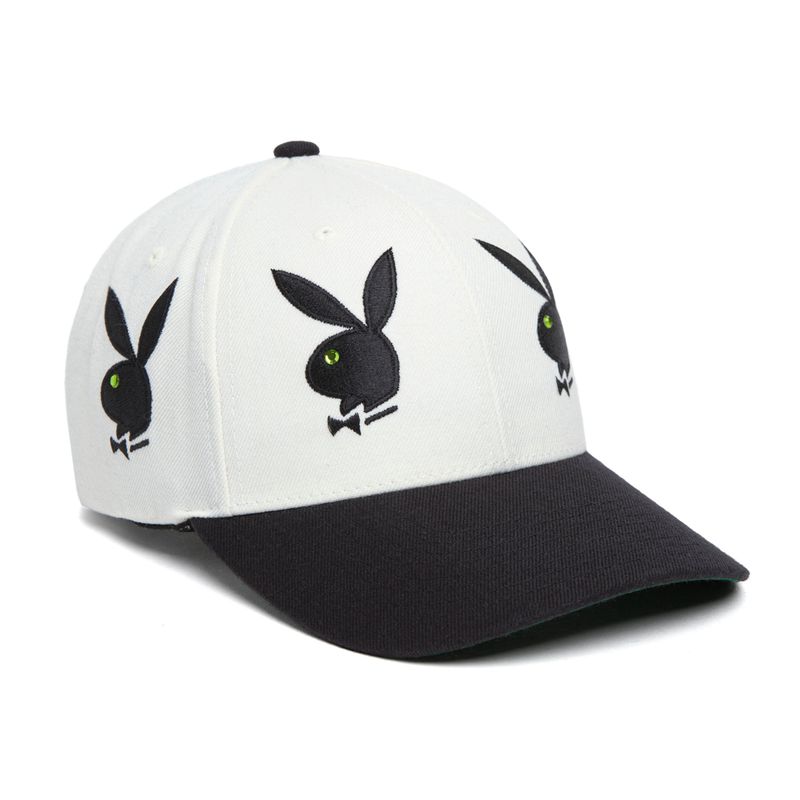 Palarie Barbati Playboy X Huf Rhinestone 6 Panel Albi | WPQO-34586