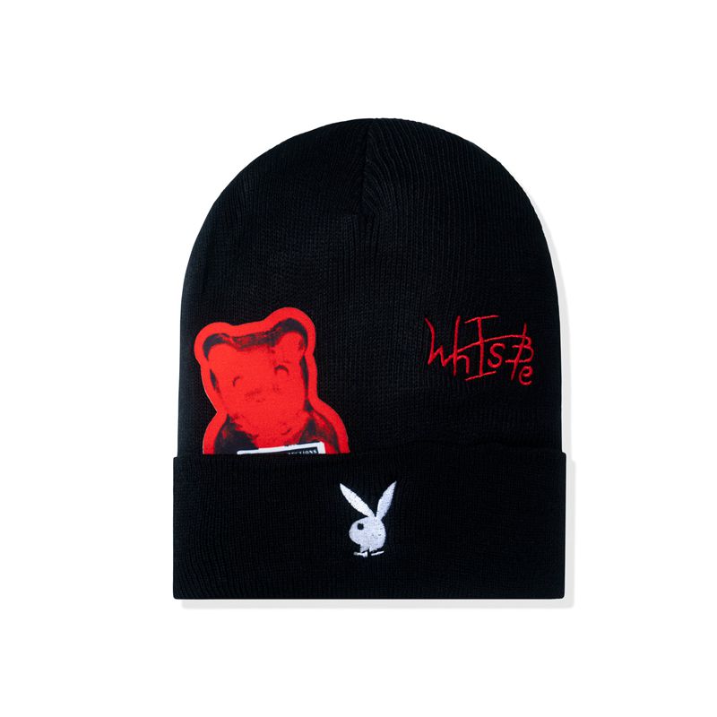 Palarie Barbati Playboy X Whisbe Vandal Gummy Beanie Negrii | ESWN-26984