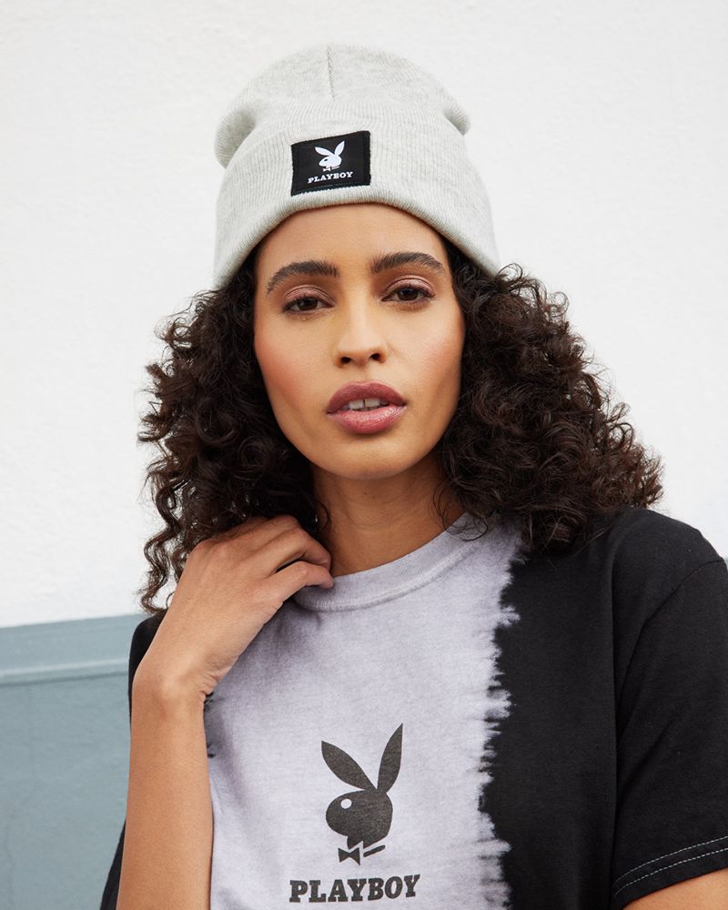 Palarie Dama Playboy Knit Beanie With Logo Patch Verzi | KENO-13967