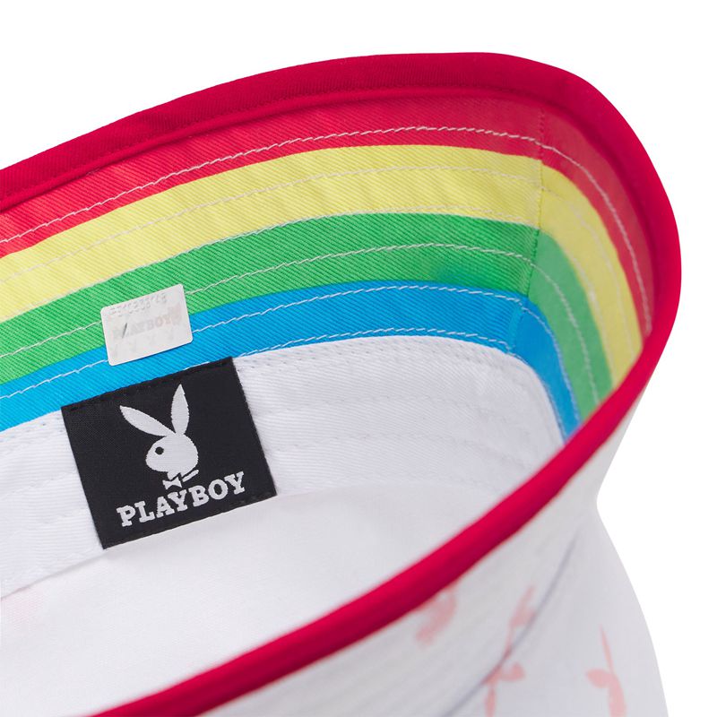 Palarie Dama Playboy Rainbow Lining Rabbit Head Bucket Colorati | ZDBU-10824